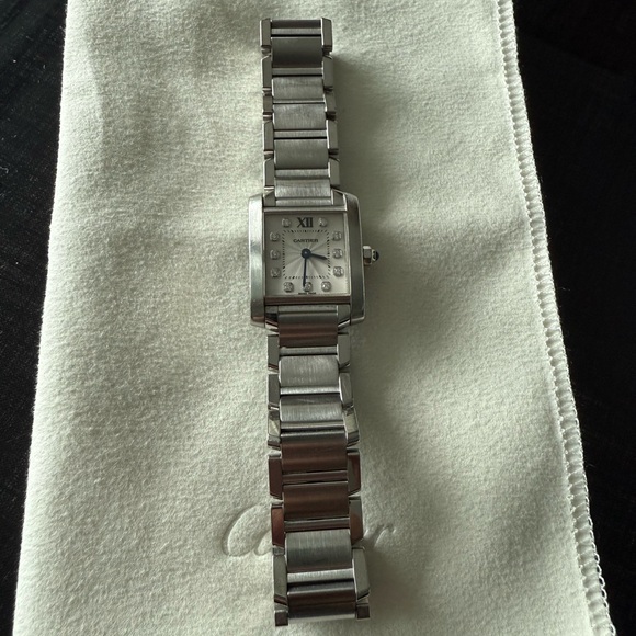 Cartier Silver Watch with Blue Accents - Picture 7 of 16